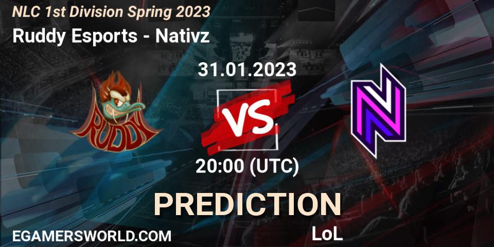 Ruddy Esports vs Nativz: Betting TIp, Match Prediction. 31.01.23. LoL, NLC 1st Division Spring 2023