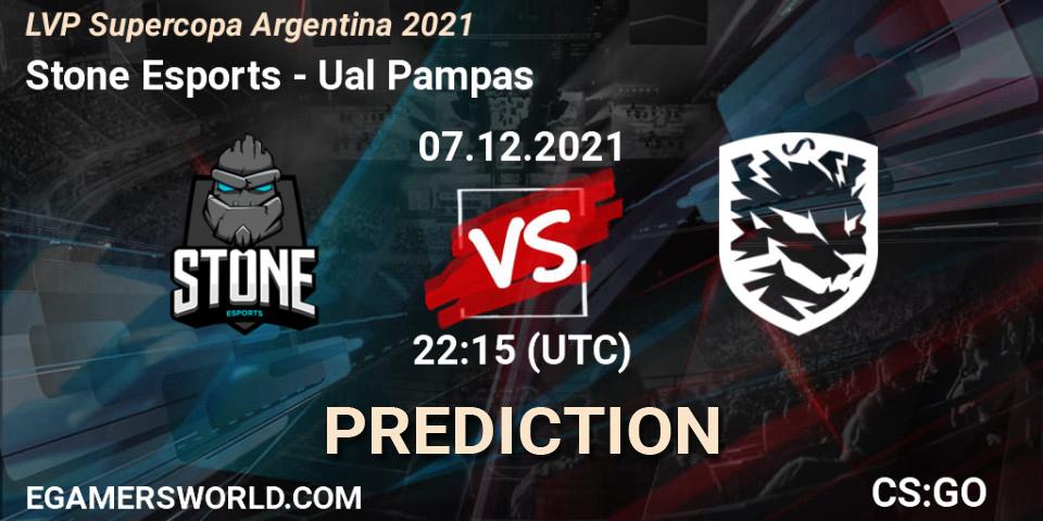 Stone Esports vs Ualá Pampas: Betting TIp, Match Prediction. 07.12.2021 at 22:15. Counter-Strike (CS2), LVP Supercopa Argentina 2021