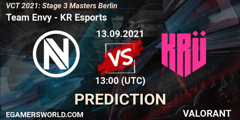 Team Envy vs KRÜ Esports: Betting TIp, Match Prediction. 13.09.2021 at 13:00. VALORANT, VCT 2021: Stage 3 Masters Berlin