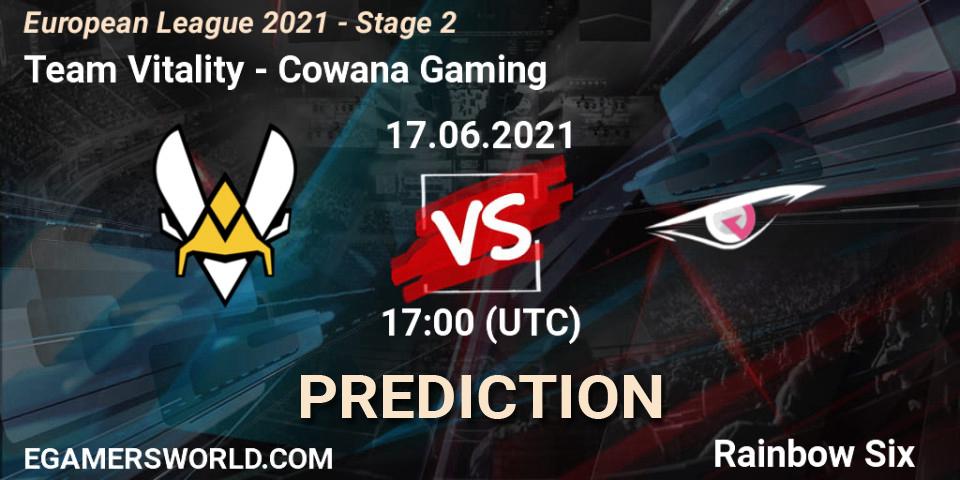 Team Vitality vs Cowana Gaming: Betting TIp, Match Prediction. 17.06.21. Rainbow Six, European League 2021 - Stage 2