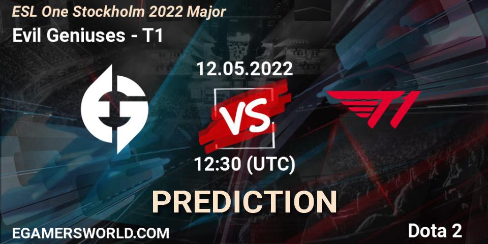 Evil Geniuses vs T1: Betting TIp, Match Prediction. 12.05.2022 at 12:54. Dota 2, ESL One Stockholm 2022 Major
