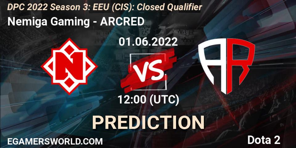 Nemiga Gaming vs ARCRED: Betting TIp, Match Prediction. 01.06.2022 at 12:00. Dota 2, DPC 2022 Season 3: EEU (CIS): Closed Qualifier