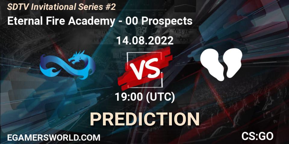 Eternal Fire Academy vs 00 Prospects: Betting TIp, Match Prediction. 14.08.2022 at 19:00. Counter-Strike (CS2), SDTV Invitational Series #2