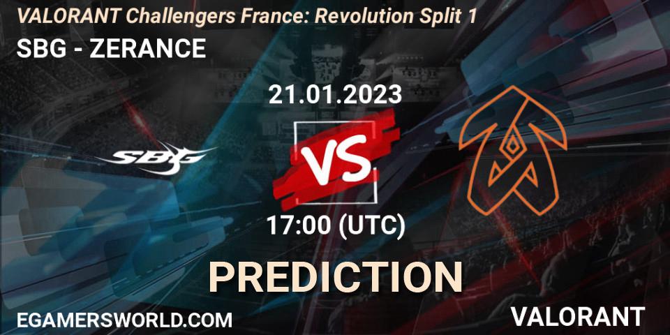SBG vs ZERANCE: Betting TIp, Match Prediction. 21.01.23. VALORANT, VALORANT Challengers 2023 France: Revolution Split 1
