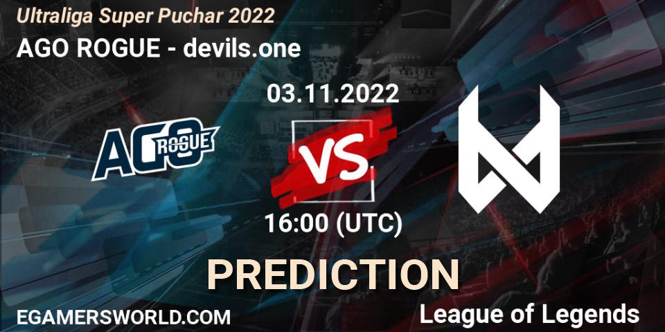 AGO ROGUE vs devils.one: Betting TIp, Match Prediction. 03.11.2022 at 16:00. LoL, Ultraliga Super Puchar 2022