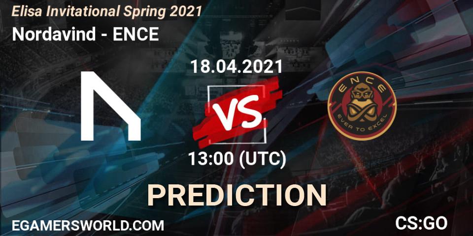 Nordavind vs ENCE: Betting TIp, Match Prediction. 18.04.2021 at 13:25. Counter-Strike (CS2), Elisa Invitational Spring 2021