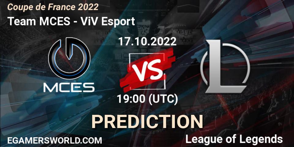 Team MCES vs ViV Esport: Betting TIp, Match Prediction. 17.10.22. LoL, Coupe de France 2022