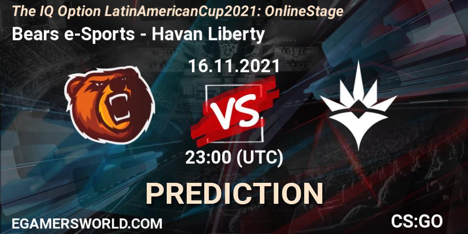 Bears e-Sports vs Havan Liberty: Betting TIp, Match Prediction. 16.11.2021 at 23:00. Counter-Strike (CS2), The IQ Option Latin American Cup 2021: Online Stage