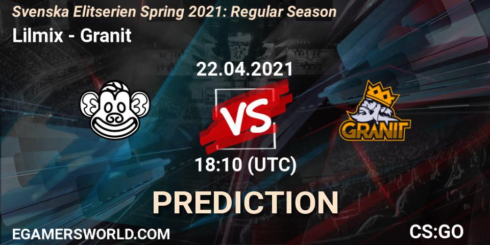 Lilmix vs Granit: Betting TIp, Match Prediction. 22.04.21. CS2 (CS:GO), Svenska Elitserien Spring 2021: Regular Season