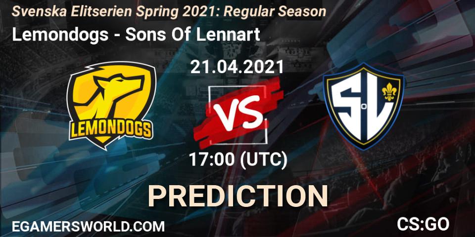Lemondogs vs Sons Of Lennart: Betting TIp, Match Prediction. 21.04.21. CS2 (CS:GO), Svenska Elitserien Spring 2021: Regular Season