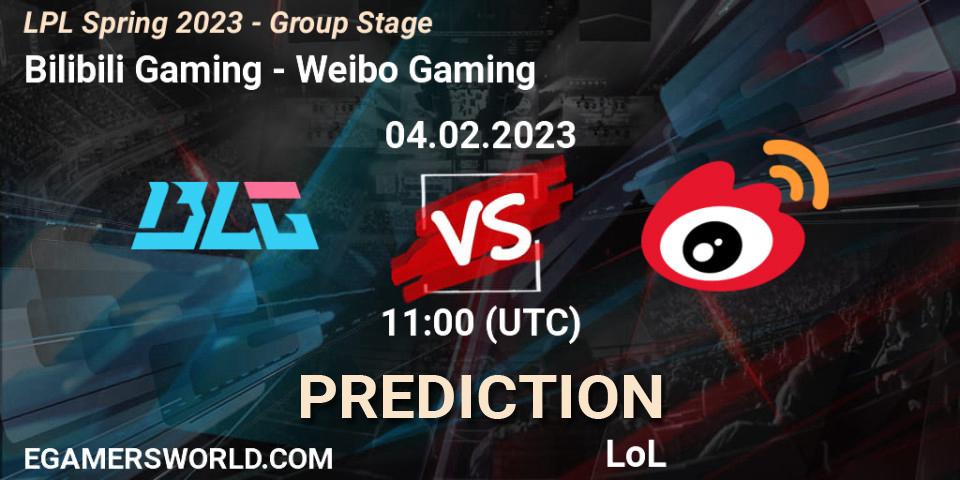 Bilibili Gaming vs Weibo Gaming: Betting TIp, Match Prediction. 04.02.2023 at 12:20. LoL, LPL Spring 2023 - Group Stage
