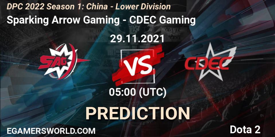 Sparking Arrow Gaming vs CDEC Gaming: Betting TIp, Match Prediction. 29.11.21. Dota 2, DPC 2022 Season 1: China - Lower Division