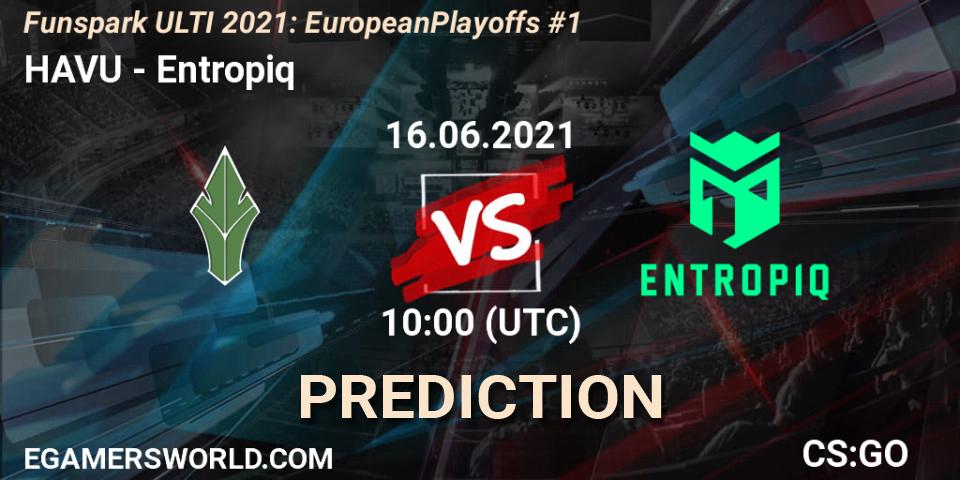 HAVU vs Entropiq: Betting TIp, Match Prediction. 16.06.2021 at 10:00. Counter-Strike (CS2), Funspark ULTI 2021: European Playoffs #1