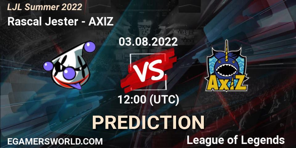 Rascal Jester vs AXIZ: Betting TIp, Match Prediction. 03.08.22. LoL, LJL Summer 2022