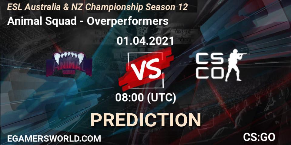 Animal Squad vs Overperformers: Betting TIp, Match Prediction. 01.04.2021 at 08:30. Counter-Strike (CS2), ESL Australia & NZ Championship Season 12