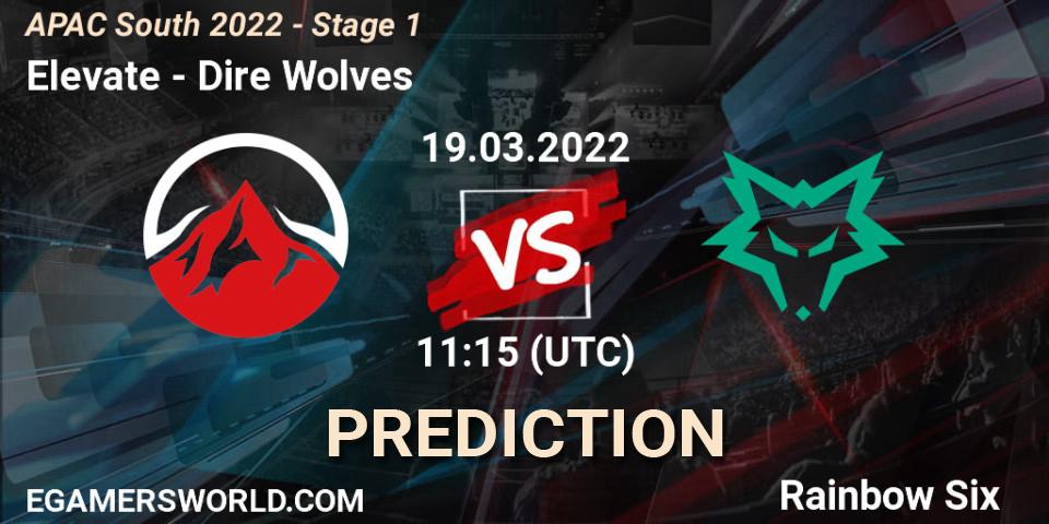 Elevate vs Dire Wolves: Betting TIp, Match Prediction. 19.03.2022 at 11:15. Rainbow Six, APAC South 2022 - Stage 1