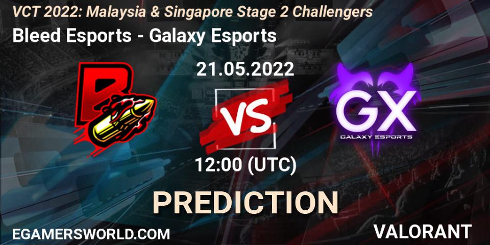 Bleed Esports vs Galaxy Esports: Betting TIp, Match Prediction. 21.05.2022 at 12:00. VALORANT, VCT 2022: Malaysia & Singapore Stage 2 Challengers
