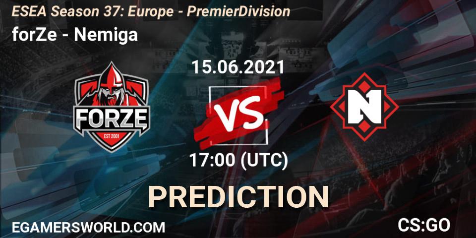 forZe vs Nemiga: Betting TIp, Match Prediction. 15.06.21. CS2 (CS:GO), ESEA Season 37: Europe - Premier Division
