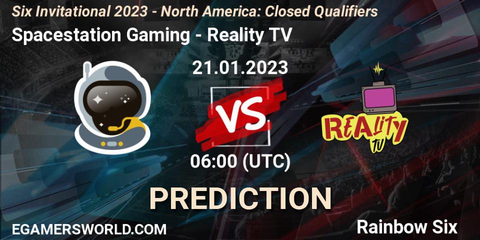 Spacestation Gaming vs Reality TV: Betting TIp, Match Prediction. 21.01.2023 at 20:30. Rainbow Six, Six Invitational 2023 - North America: Closed Qualifiers