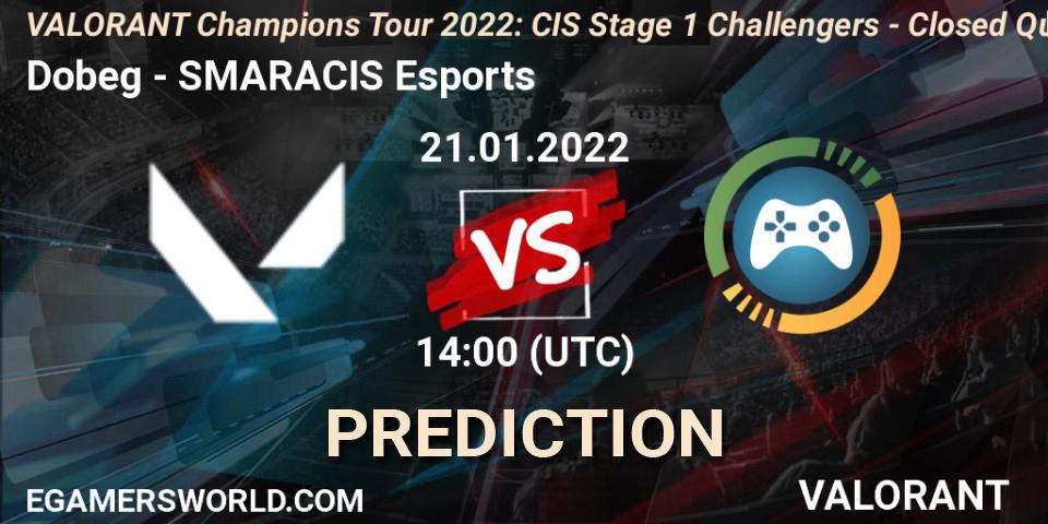 Dobeg vs SMARACIS Esports: Betting TIp, Match Prediction. 21.01.2022 at 14:00. VALORANT, VCT 2022: CIS Stage 1 Challengers - Closed Qualifier 2