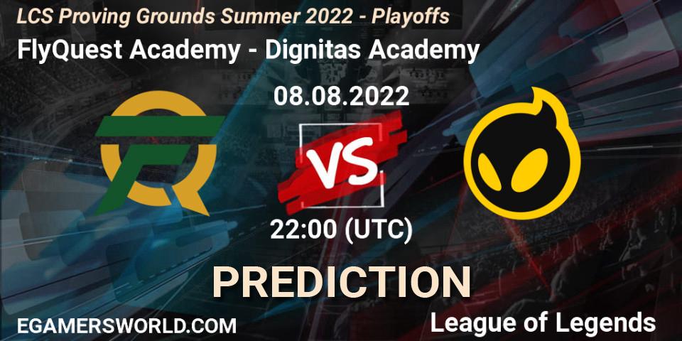 FlyQuest Academy vs Dignitas Academy: Betting TIp, Match Prediction. 08.08.22. LoL, LCS Proving Grounds Summer 2022 - Playoffs