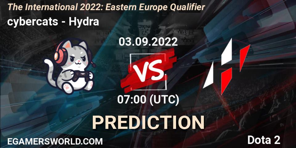 cybercats vs Hydra: Betting TIp, Match Prediction. 03.09.2022 at 07:12. Dota 2, The International 2022: Eastern Europe Qualifier