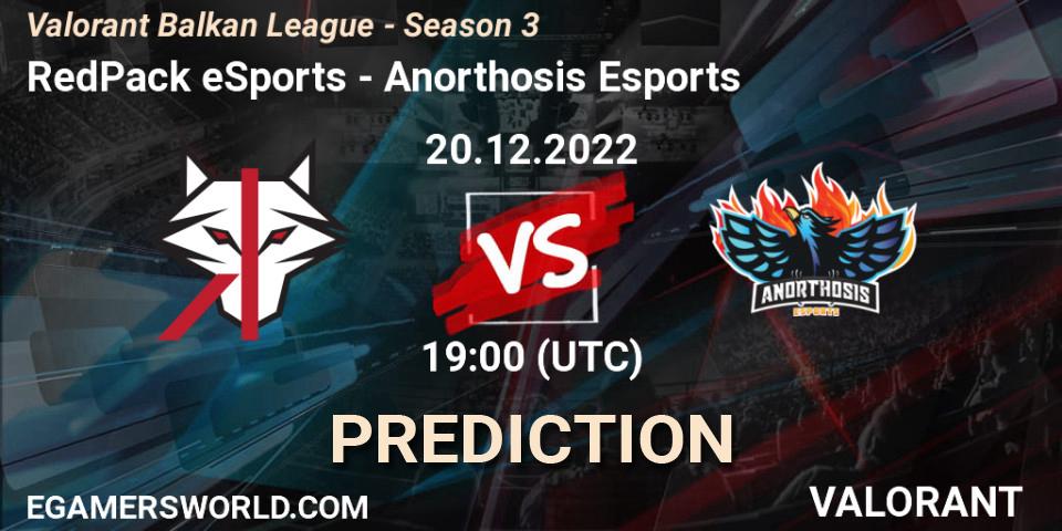 RedPack eSports vs Anorthosis Esports: Betting TIp, Match Prediction. 20.12.22. VALORANT, Valorant Balkan League - Season 3