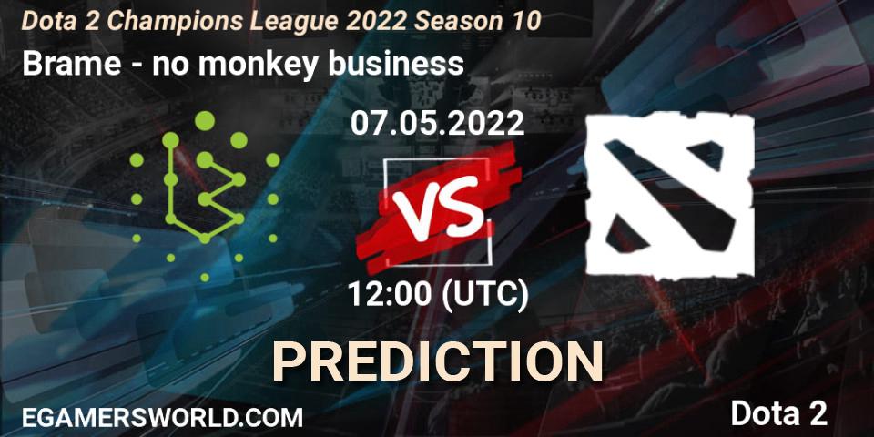 Brame vs no monkey business: Betting TIp, Match Prediction. 07.05.22. Dota 2, Dota 2 Champions League 2022 Season 10 