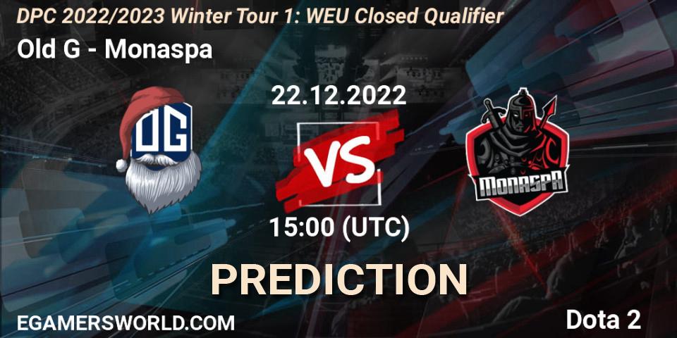 Old G vs Monaspa: Betting TIp, Match Prediction. 22.12.22. Dota 2, DPC 2022/2023 Winter Tour 1: WEU Closed Qualifier