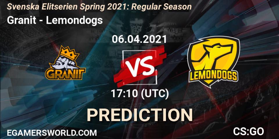 Granit vs Lemondogs: Betting TIp, Match Prediction. 06.04.21. CS2 (CS:GO), Svenska Elitserien Spring 2021: Regular Season