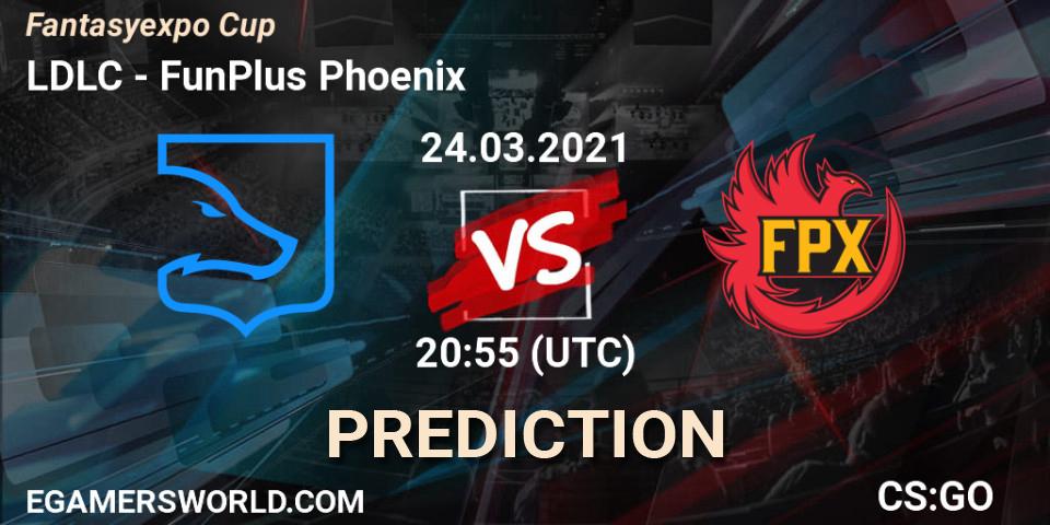 LDLC vs FunPlus Phoenix: Betting TIp, Match Prediction. 24.03.2021 at 21:00. Counter-Strike (CS2), Fantasyexpo Cup Spring 2021