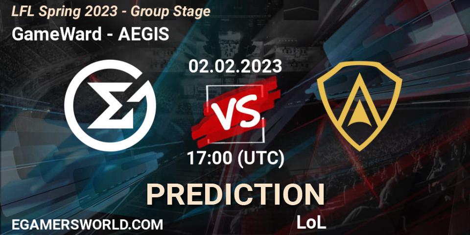 GameWard vs AEGIS: Betting TIp, Match Prediction. 02.02.2023 at 17:00. LoL, LFL Spring 2023 - Group Stage