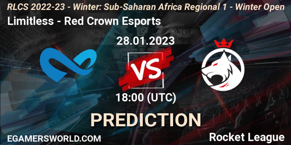 Limitless vs Red Crown Esports: Betting TIp, Match Prediction. 28.01.23. Rocket League, RLCS 2022-23 - Winter: Sub-Saharan Africa Regional 1 - Winter Open