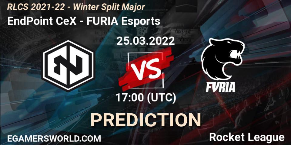 EndPoint CeX vs FURIA Esports: Betting TIp, Match Prediction. 25.03.2022 at 17:00. Rocket League, RLCS 2021-22 - Winter Split Major