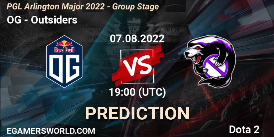 OG vs Outsiders: Betting TIp, Match Prediction. 07.08.2022 at 19:44. Dota 2, PGL Arlington Major 2022 - Group Stage