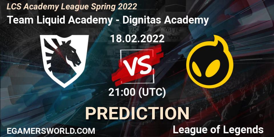 Team Liquid Academy vs Dignitas Academy: Betting TIp, Match Prediction. 18.02.2022 at 21:00. LoL, LCS Academy League Spring 2022