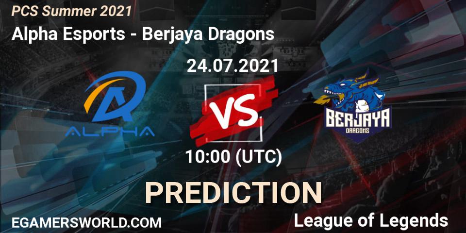 Alpha Esports vs Berjaya Dragons: Betting TIp, Match Prediction. 24.07.21. LoL, PCS Summer 2021