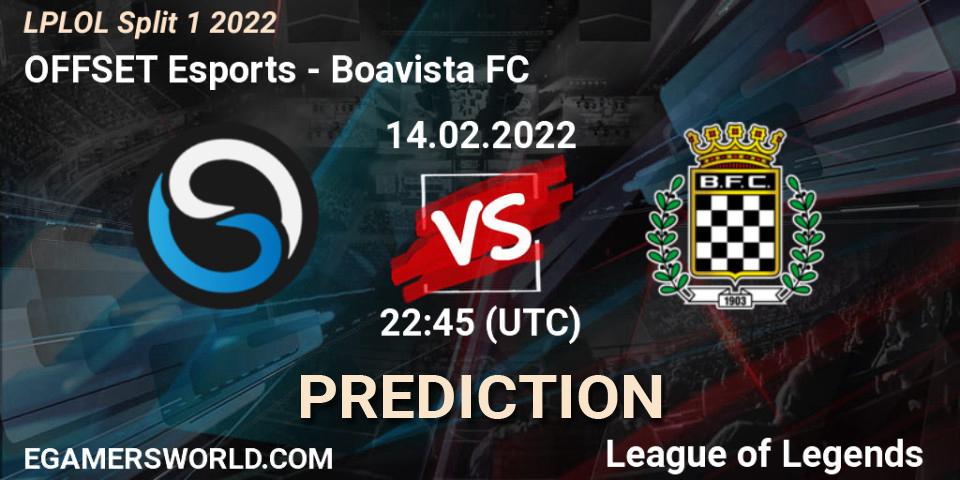 OFFSET Esports vs Boavista FC: Betting TIp, Match Prediction. 14.02.2022 at 22:45. LoL, LPLOL Split 1 2022