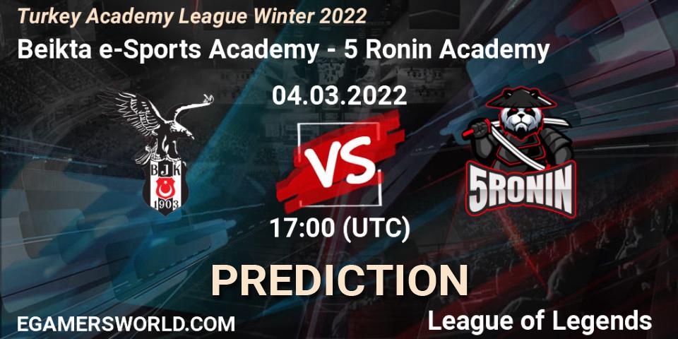 Beşiktaş e-Sports Academy vs 5 Ronin Academy: Betting TIp, Match Prediction. 04.03.22. LoL, Turkey Academy League Winter 2022