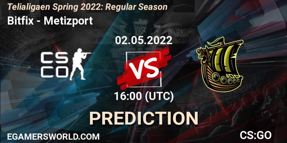 Bitfix vs Metizport: Betting TIp, Match Prediction. 02.05.22. CS2 (CS:GO), Telialigaen Spring 2022: Regular Season