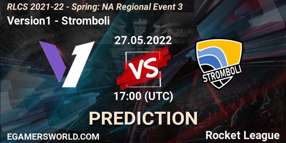 Version1 vs Stromboli: Betting TIp, Match Prediction. 27.05.2022 at 17:00. Rocket League, RLCS 2021-22 - Spring: NA Regional Event 3