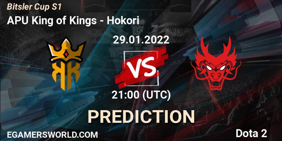APU King of Kings vs Hokori: Betting TIp, Match Prediction. 29.01.2022 at 21:00. Dota 2, Bitsler Cup S1