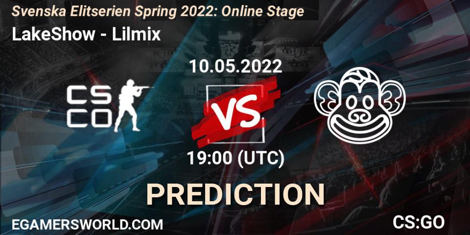 LakeShow vs Lilmix: Betting TIp, Match Prediction. 10.05.2022 at 19:00. Counter-Strike (CS2), Svenska Elitserien Spring 2022: Online Stage
