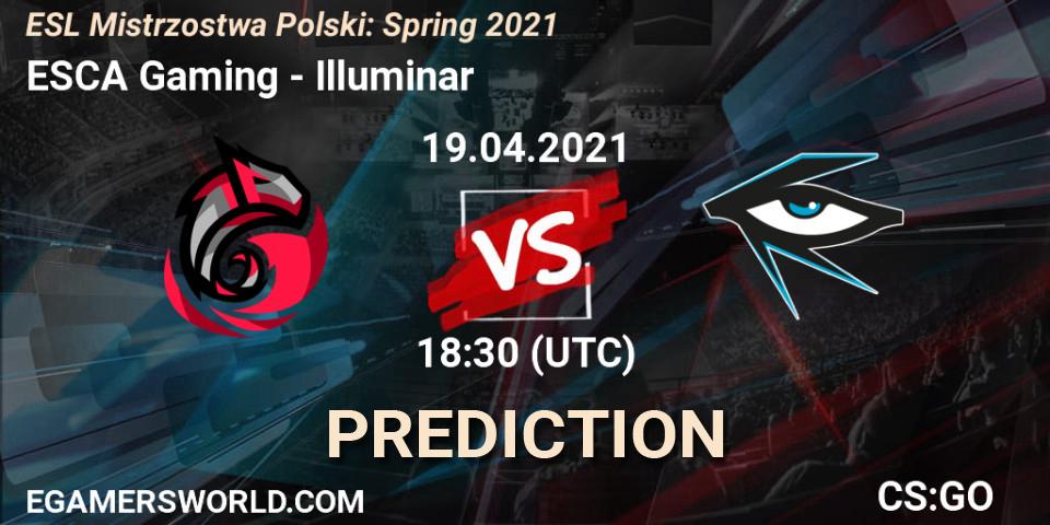 ESCA Gaming vs Illuminar: Betting TIp, Match Prediction. 27.04.2021 at 14:30. Counter-Strike (CS2), ESL Mistrzostwa Polski: Spring 2021