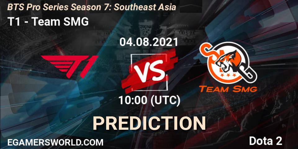 T1 vs Team SMG: Betting TIp, Match Prediction. 04.08.2021 at 11:38. Dota 2, BTS Pro Series Season 7: Southeast Asia