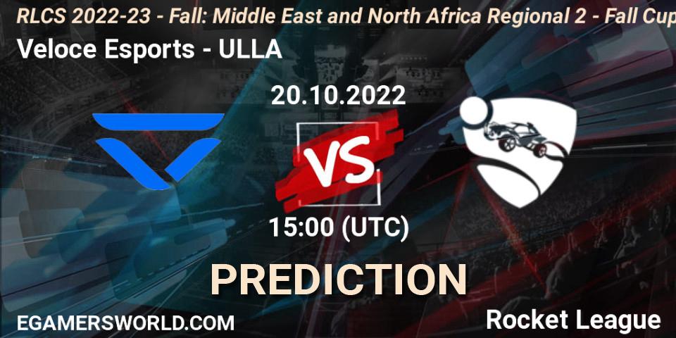 Veloce Esports vs ULLA: Betting TIp, Match Prediction. 20.10.22. Rocket League, RLCS 2022-23 - Fall: Middle East and North Africa Regional 2 - Fall Cup