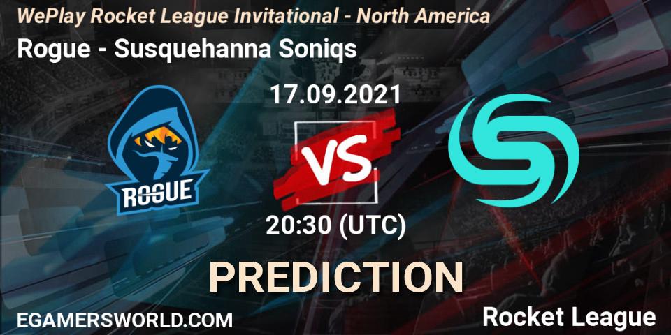 Rogue vs Susquehanna Soniqs: Betting TIp, Match Prediction. 17.09.2021 at 20:30. Rocket League, WePlay Rocket League Invitational - North America