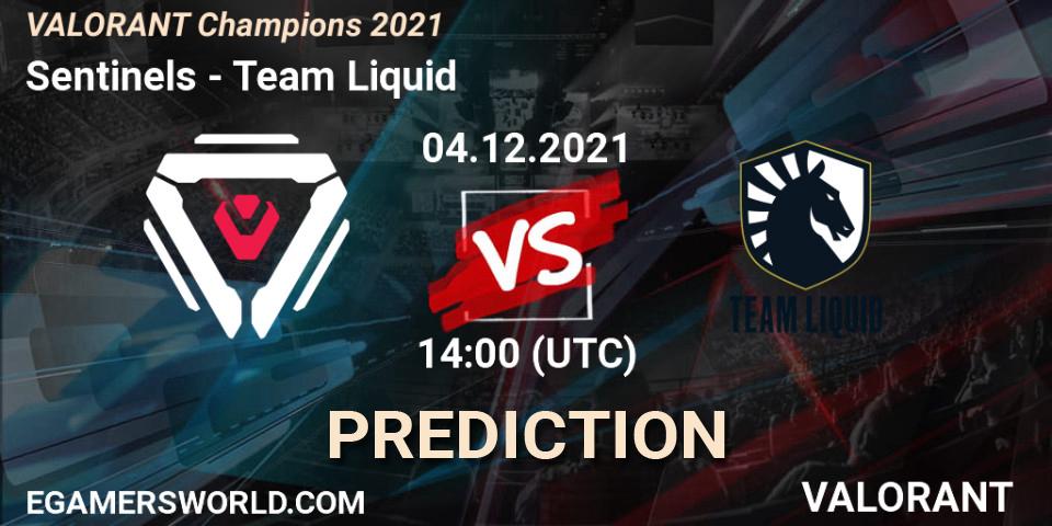 Sentinels vs Team Liquid: Betting TIp, Match Prediction. 04.12.2021 at 19:00. VALORANT, VALORANT Champions 2021