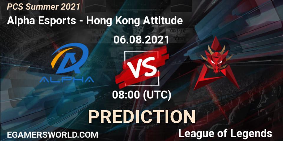 Alpha Esports vs Hong Kong Attitude: Betting TIp, Match Prediction. 06.08.21. LoL, PCS Summer 2021
