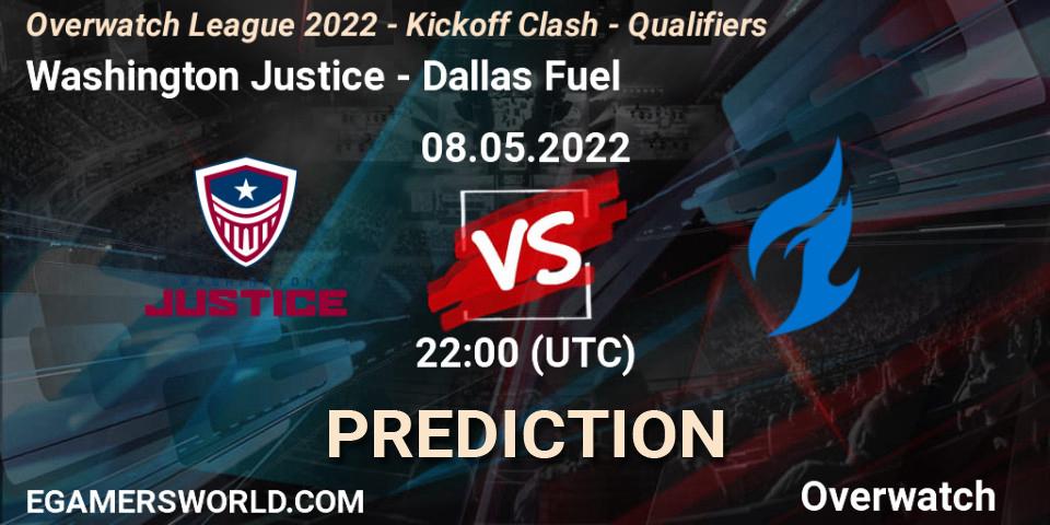 Washington Justice vs Dallas Fuel: Betting TIp, Match Prediction. 08.05.22. Overwatch, Overwatch League 2022 - Kickoff Clash - Qualifiers